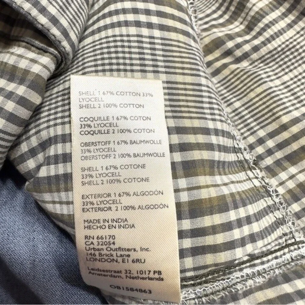 FREE PEOPLE RUNAWAY PLAID AND DENIM TOP SIZE XS - Picture 9 of 11